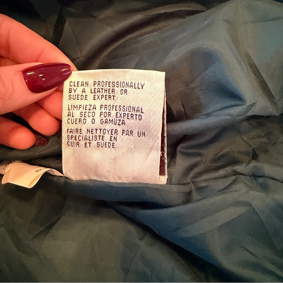 Vintage Global Identify G-lll Green 100% Leather Bomber Jacket Zip Closure Small - Picture 9 of 13